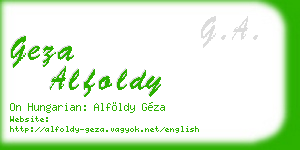 geza alfoldy business card